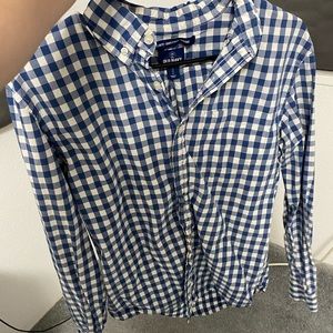 Blue plaid button up